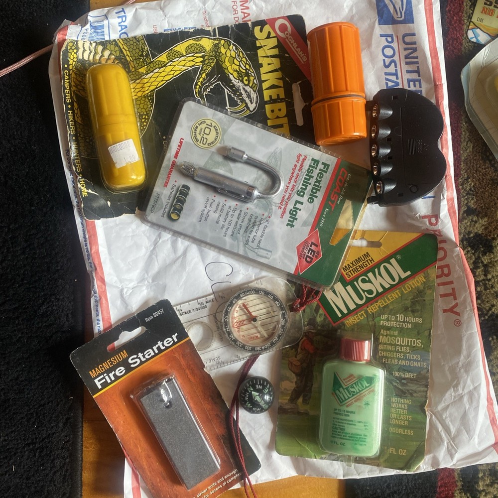 Lot Camping,Car,Hiking,compass, firestarter, snake bite mosquito Light CL6