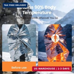 4PCS Thermal Mylar Emergency Blankets 82×52 Waterproof Camping Hiking