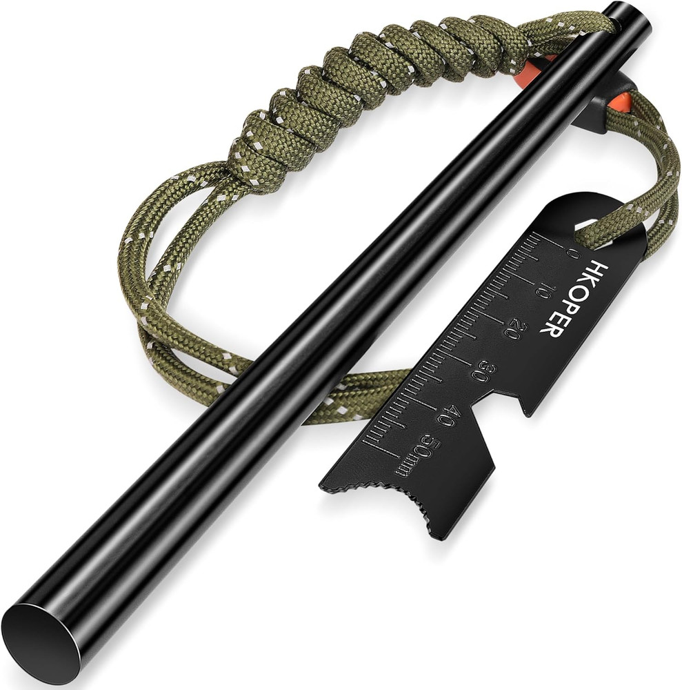 Ferro Rod Fire Starter, 6 Inch X 3/8 Inch Fire Starter Survival Tool, Flint and