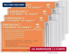 Emergency Mylar Thermal Blankets -Space Blanket Survival kit Camping Blanket (4-