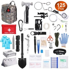 125Pcs Survival Kit w/ Shovel Axe First Aid Tactical Emergency Gear Set