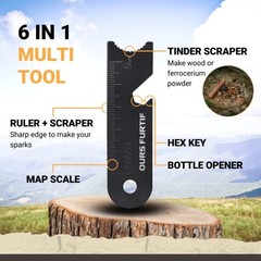 Ferro Rod Fire Starter Kit with Fatwood Tinder Stick – 3/8″ Thick Natural Wood