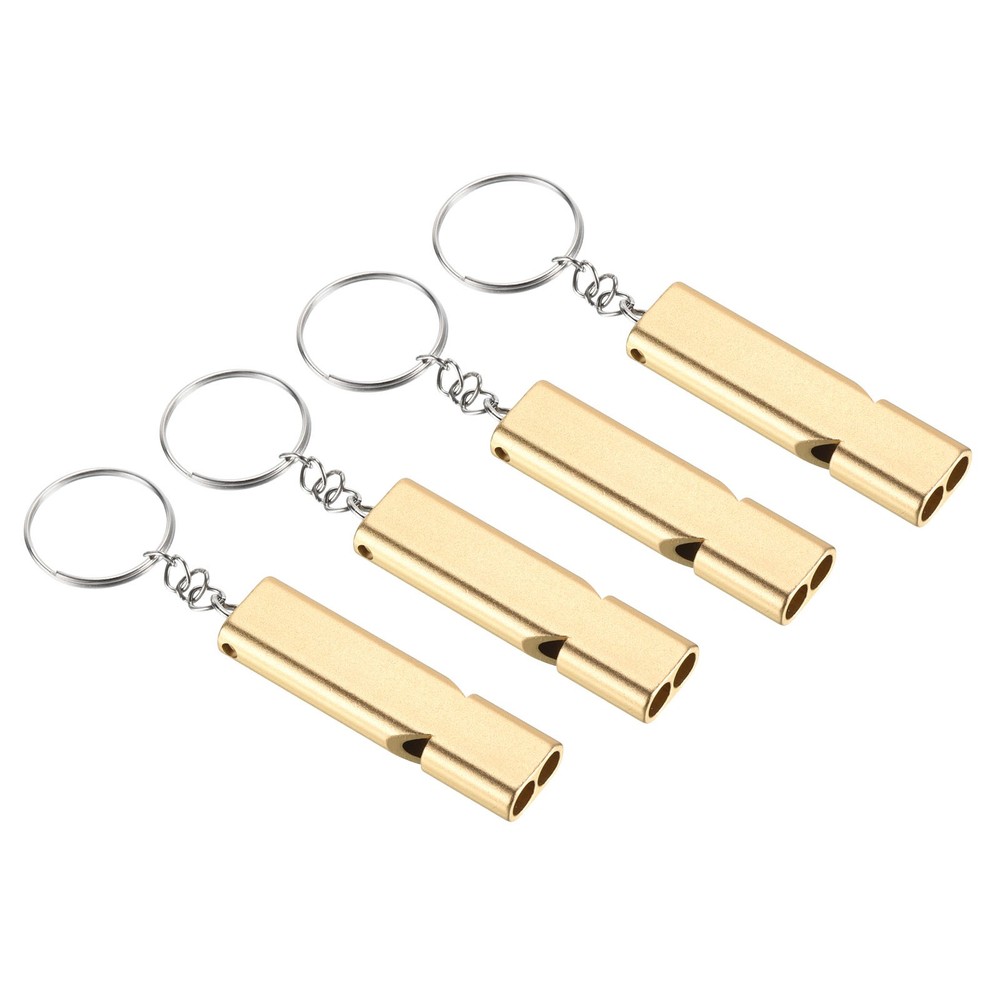 Emergency Survival Whistle, 4pcs Double Whistle Tubes Super Strong Aluminum