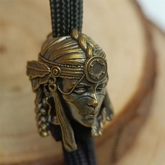 Female Soldier Parachute Cord Beads Vintage Charm Bead for Paracord Pendants
