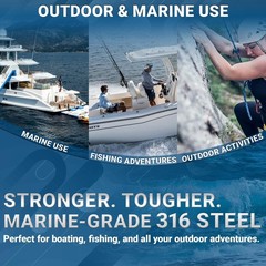 sprookber 316 Stainless Steel Carabiner Clip, Marine Grade Heavy Duty Spring …