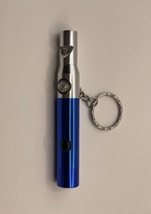 led light/whistle/compass on key ring- Blue/Silver
