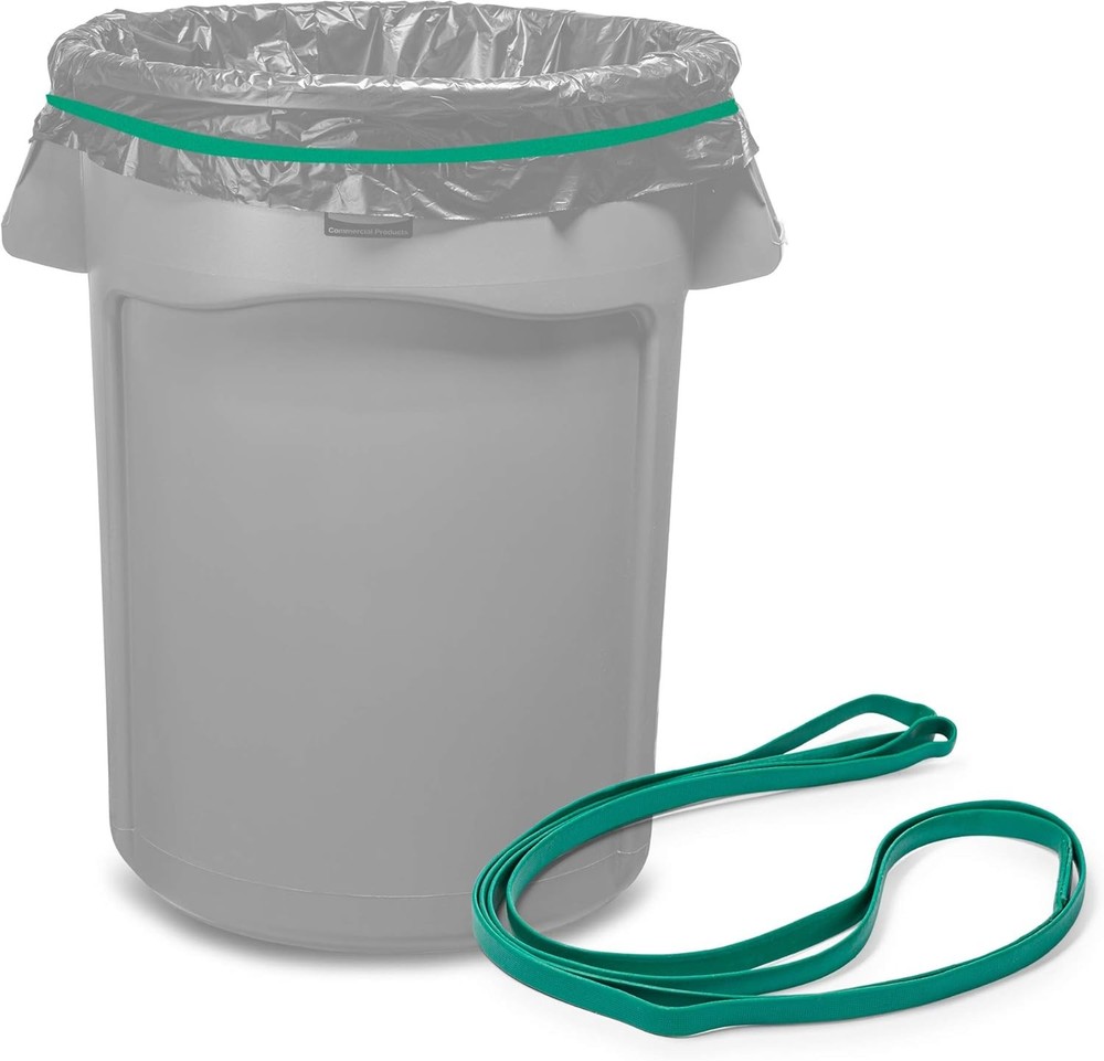 Tasker Rubber Bands for 55 Gallon Trash Cans, 6 Count (Pack of 1), Green