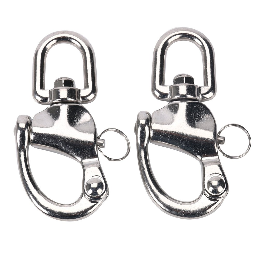 2 PCS Swivel Eye Snap Shackle Quick Release Sailing Boat CD309012 47/8 Inch