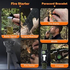Survival Gear Kit for Men: 27-in-1 Complete Tools & Camping Accessories for