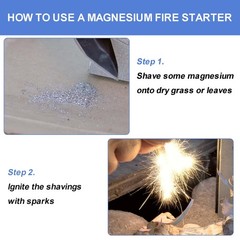 Magnesium Fire Starter Rods, 99% 3-Pack for Camping Survival