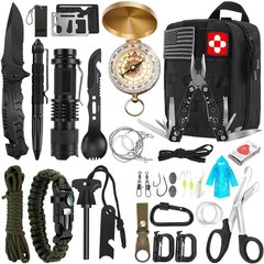 Survival Kit, 32 in 1 Professional Emergency 16 Piece Set, Black