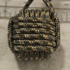 275 Paracord Dice Core Decorative Monkey’s Fist 4-1/2 Inches Long, Key Fob/Chain