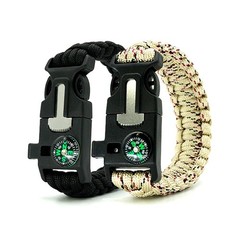 Survival Bracelet,Practical Five Functions, Fire Starter, Loud Whistle, Relia…