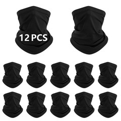12 PCS neck gaiters for men women Face Mask One Size, 12 Pcs Neck Gaiter