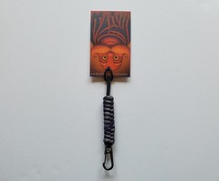 Frozen State Cord Clippie Knife Lanyard 550 Paracord Purple & Silver UV Reactive