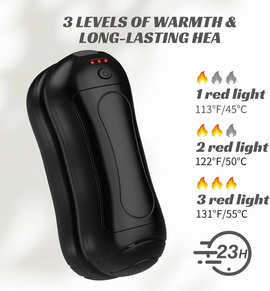 6000mAh Portable Electric Hand Warmers For Gift,Rechargeable 2 Pack Hand Warmers