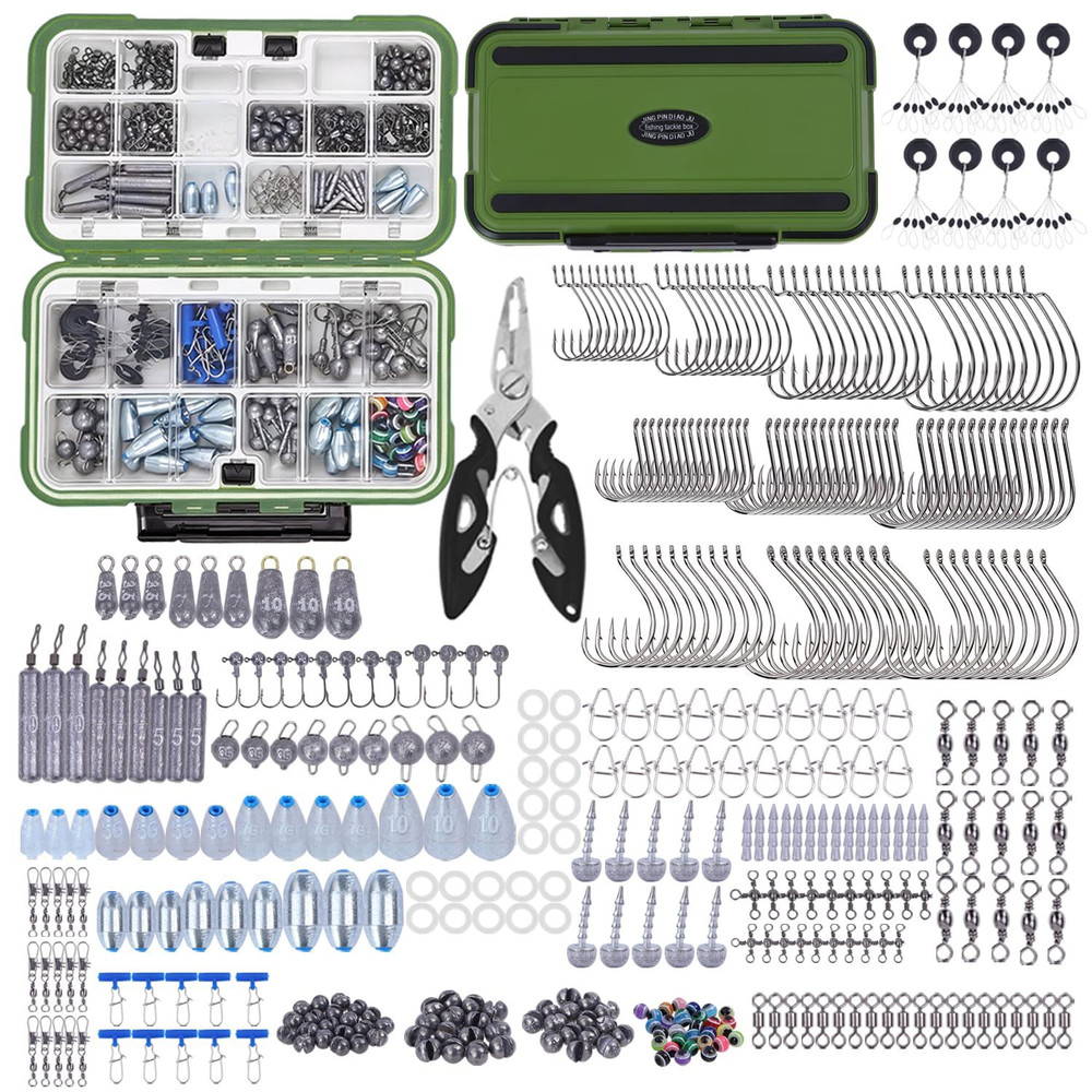 412Pcs Fishing Tackle Kit with Box,Complete Terminal orange