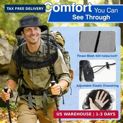 2 Pack Mosquito Head Net for Insects, Fly & Bug & Bee Protection | Ultra Large &