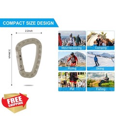 IEBUOBO Tactical Carabiner Keychain Khaki 12 Pack