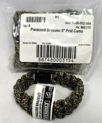 Lot of 8 Everbilt 9″ Paracord Emergency Survival Bracelet Forest Camo Hiking A-3