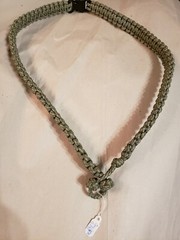 NEW- Neck Lanyard w/break-away- Handmade – Paracord 550 – Gray/Blue/Gold – 29″