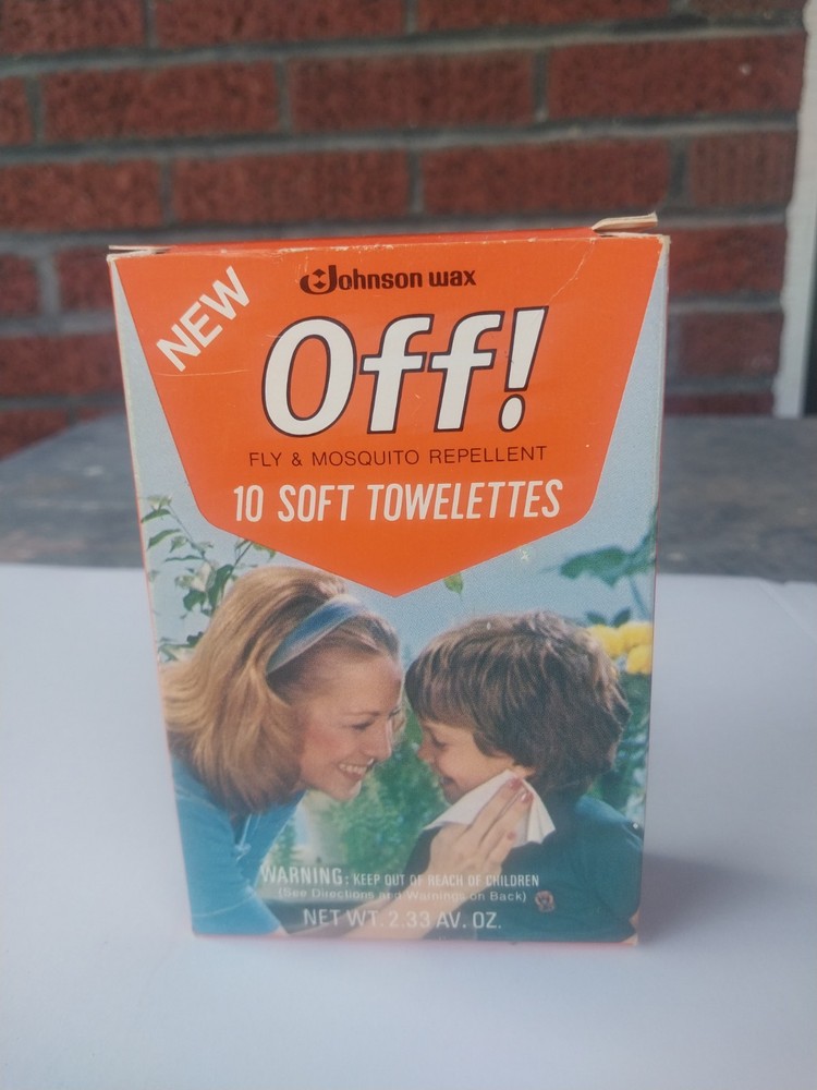 Off! towelettes (Johnson Wax) vintage box of 10 – fly and mosquito repellent