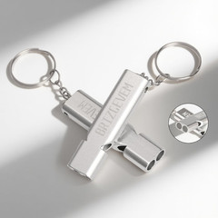 Survival Whistles 4-Pack & 6-Pack, Aluminum Emergency Safety Whistle with Lanyar
