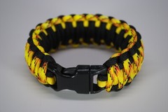 550 Paracord Survival Bracelet King Cobra Black/Yellow/Explode «Made in the USA»