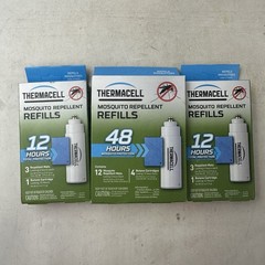 Lot Of 3 Thermacell Mosquito Repellent Refills Two 12 Hour Packs 1 48 Hour Pack
