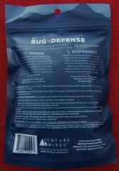 VENTURE WIPES BUG DEFENSE ~ 15 PACKS ~ DEET FREE ~PLANT BASED INFUSION ~ NEW