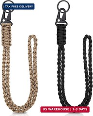Frienda 2 Set Heavy Duty Paracord Lanyard Keychain Braided 550 Paracord Necklace