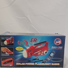 ER Emergency Ready Solar Flashlight Radio LED Charger Red/White 6N