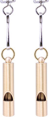Premium Brass Whistles 125 Decimals Set of 2 – Includes 2 Black Lanyard 30