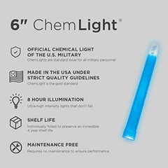 Lot of 10 BLUE 12 Hour Cyalume Lightsticks Emergency Survival Prepper EXP 2027