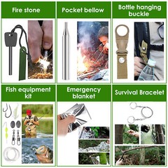 47Pcs Emergency Survival Kit and First Aid Kit Pro Camping Gear Equipment Tool