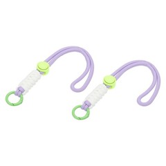 2Pcs Paracord Lanyard Keychain with Spring Ring, Light Purple