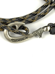 Chasing Fin USA-made Fish Hook Multi-use Paracord Bracelet Brown Grey & Black