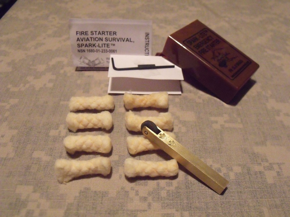 Spark-Lite Aviation/Military Survival Fire Starter Kit Brass