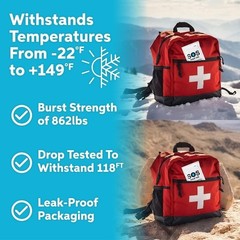Emergency Water Pouches – 2 Gallons (62 Count) – Triple Purified, UV Sterilized