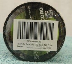 Teceum 550 Paracord Black 120 Foot 4mm Type III Camping Hicking