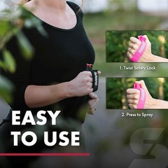 Runner Pepper Gel, Police Strength Runner Pepper Gel with Personal Alarm, Pink