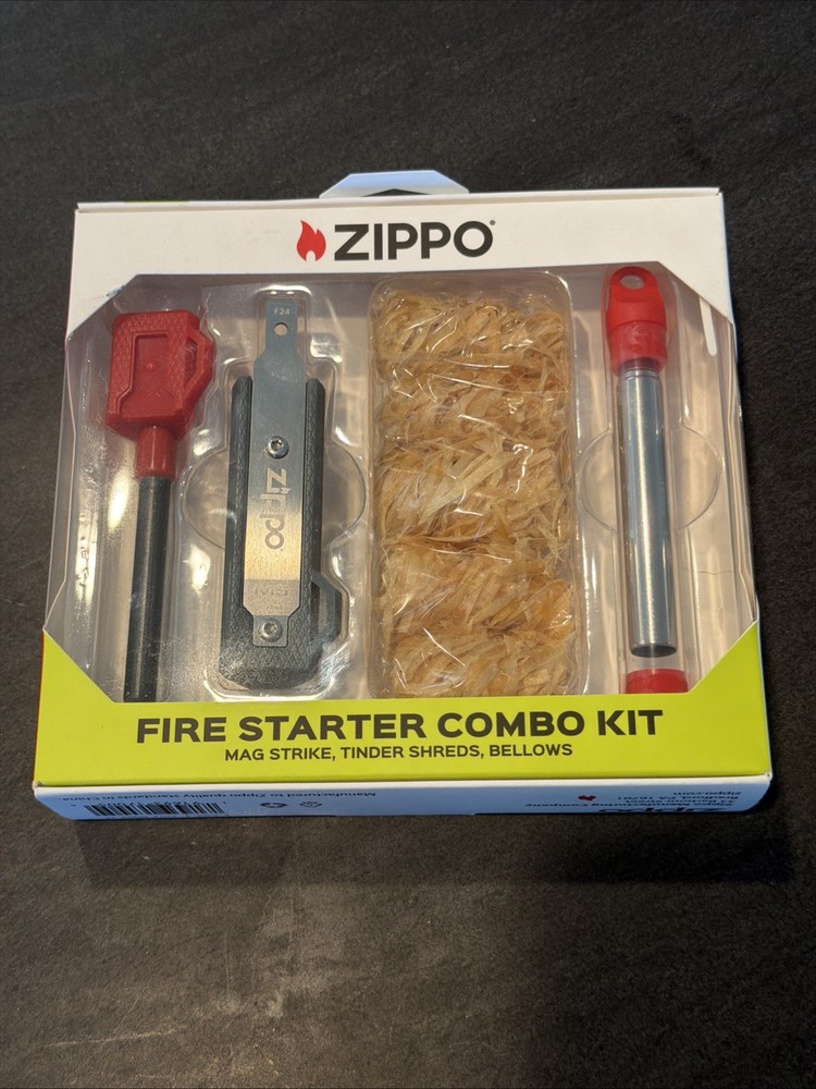 Zippo Camping Fire Starter Combo Kit (Tinder Shreds, Bellows, and Mag Strike)…