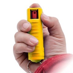 BURN Pepper Spray Keychain Self Defense Security Case Molded 1/2oz Yellow 2 PACK