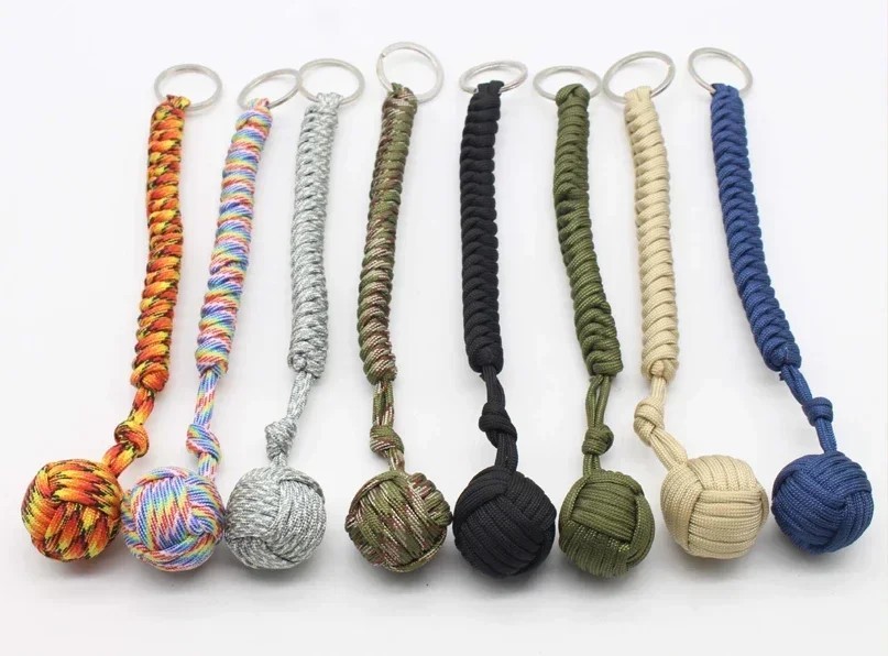 Share Paracord Monkey Fist Style Keychain Outdoor Hiking Accessory