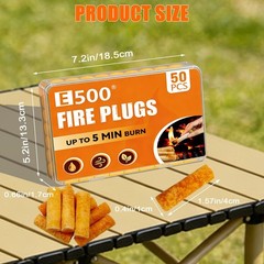 50 Pack All-Natural Fire Starters – Non-Toxic, Odor-Free, Long Burn for Camping,
