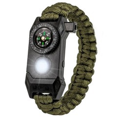 Fashion Men Outdoor LED Light Survival Umbrella Rope SOS Bracelet Emergency.