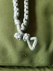 NEW- Neck Lanyard w/break-away- Handmade – Paracord 550 – Gray/Blue/Gold – 29″