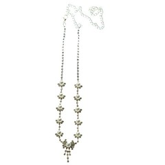 Bridal Wedding Rhinestone Crystal Pearl Necklace Earrings Jewelry Set Party