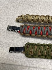 Three Paracord Bracelet Lot w/ Stainless Adjustable Buckles & NiteIze S-Biner