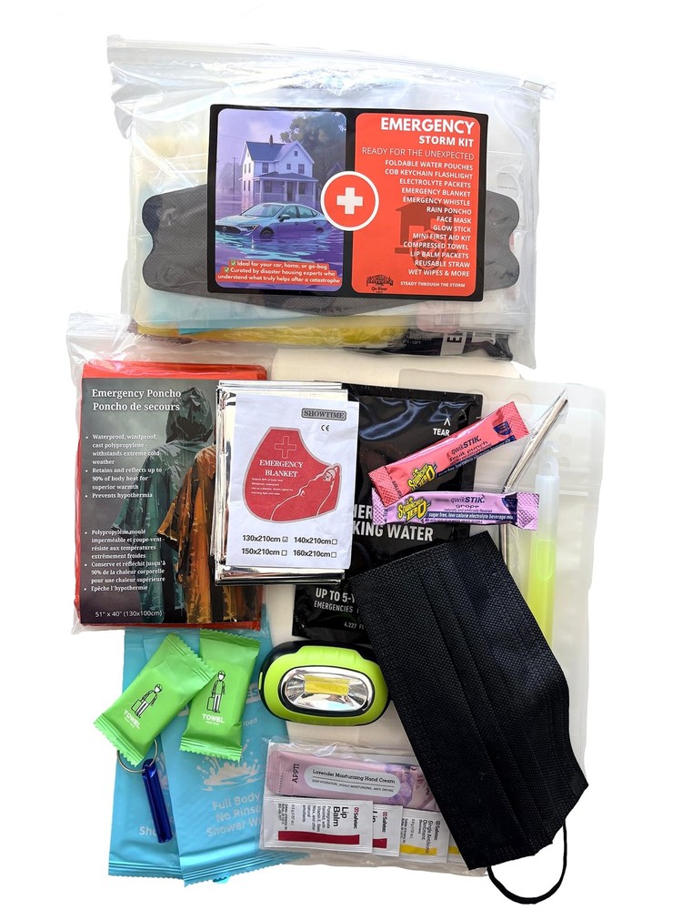 Emergency Survival Kit for Hurricane, Storm, Tornado Preparedness | Insulated Po